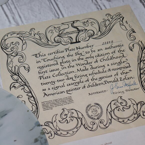 ☁️ “Touching the Sky” Collector Plate · 1982 · Donald Zolan - Picture 4 of 8